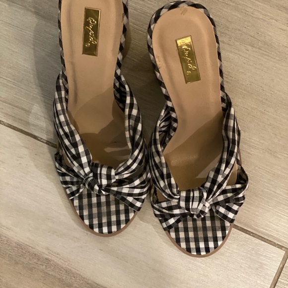 Quipid gingham slide block heels - Picture 2 of 5